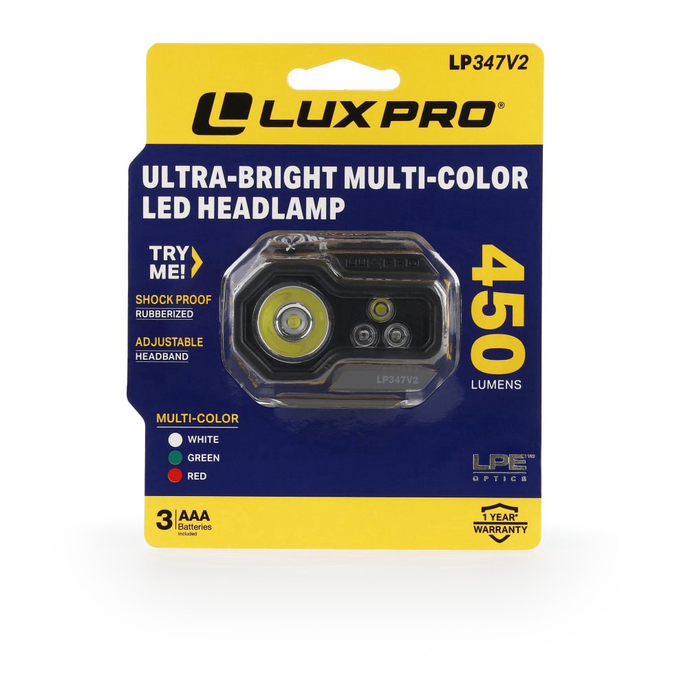 slide 1 of 1, Luxpro Ultra-Bright Multi-Color Led Headlamp, 1 ct