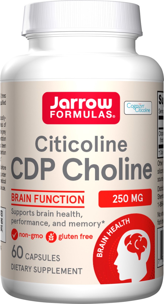 slide 2 of 2, Jarrow Formulas Citicoline (CDP Choline) 250 mg - 60 Capsules - Supports Brain Health & Attention Performance - Dietary Supplement - Up to 60 Servings, 1 ct