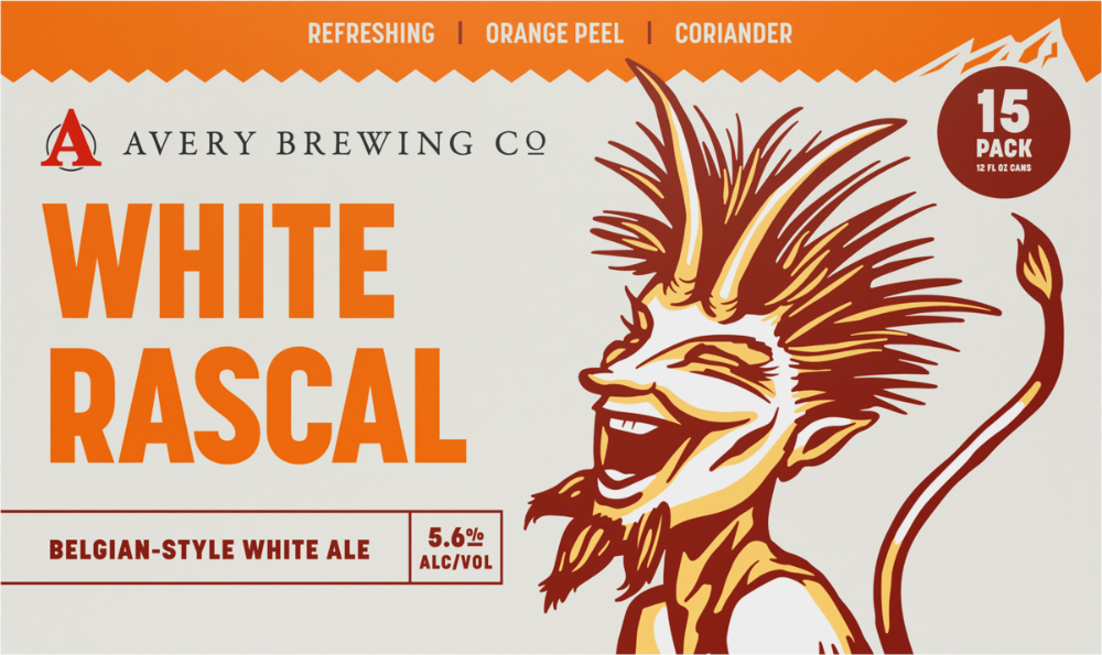 slide 3 of 3, Avery White Rascal Belgian-Style White Ale Craft Beer Cans, 15 ct; 12 oz