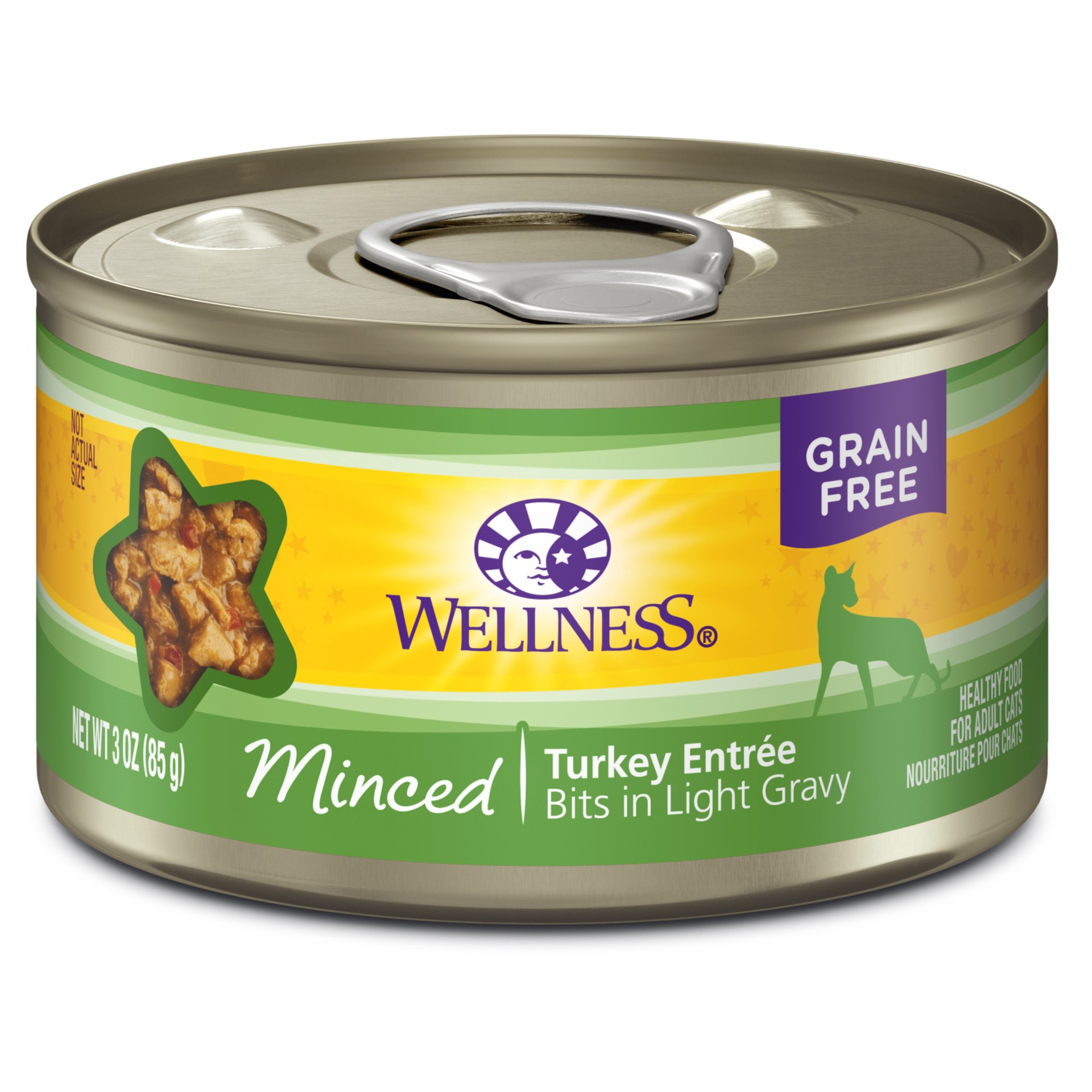 slide 1 of 8, Wellness Well Cat Can Turkey Minced, 3 oz