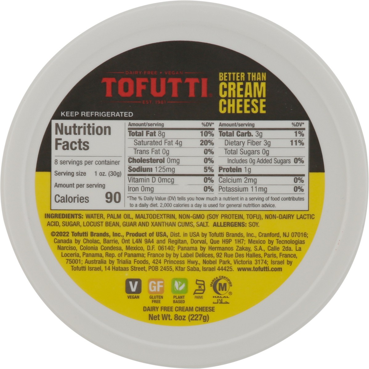 slide 9 of 9, Tofutti Milk Free Plain Better Than Cream Cheese, 8 oz