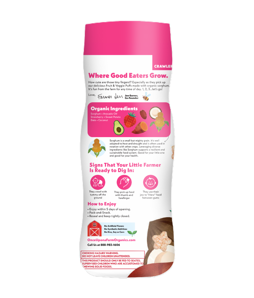 slide 2 of 3, Once Upon a Farm Organic Baby Puffs Strawberry, Sweet Potato & Coconut, 1.5oz, 1.5 oz