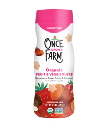 Once Upon a Farm Organic Baby Puffs Strawberry, Sweet Potato & Coconut, 1.5oz