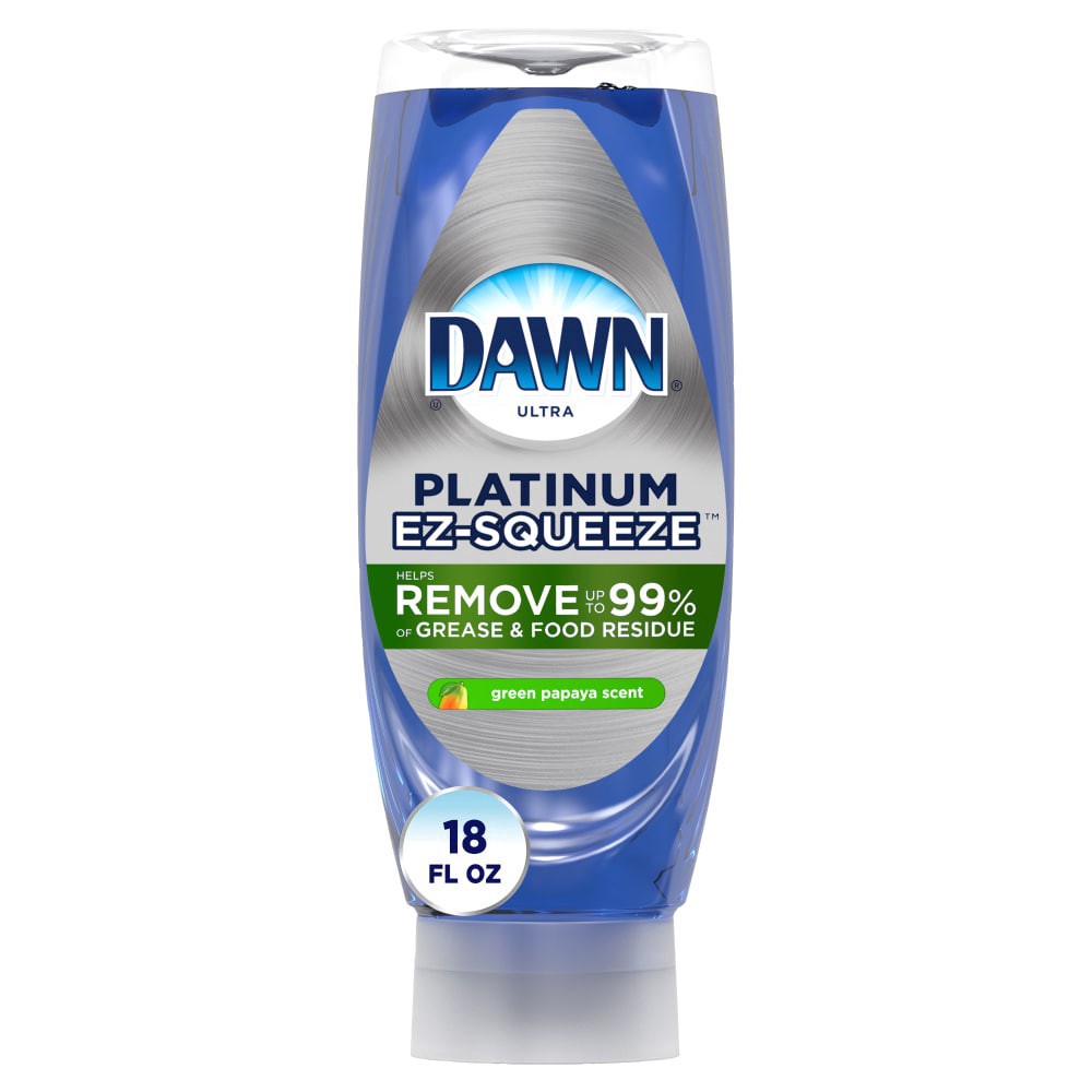 slide 4 of 6, Dawn EZ-Squeeze Platinum Dishwashing Liquid Dish Soap, Green Papaya Scent, 18 fl oz