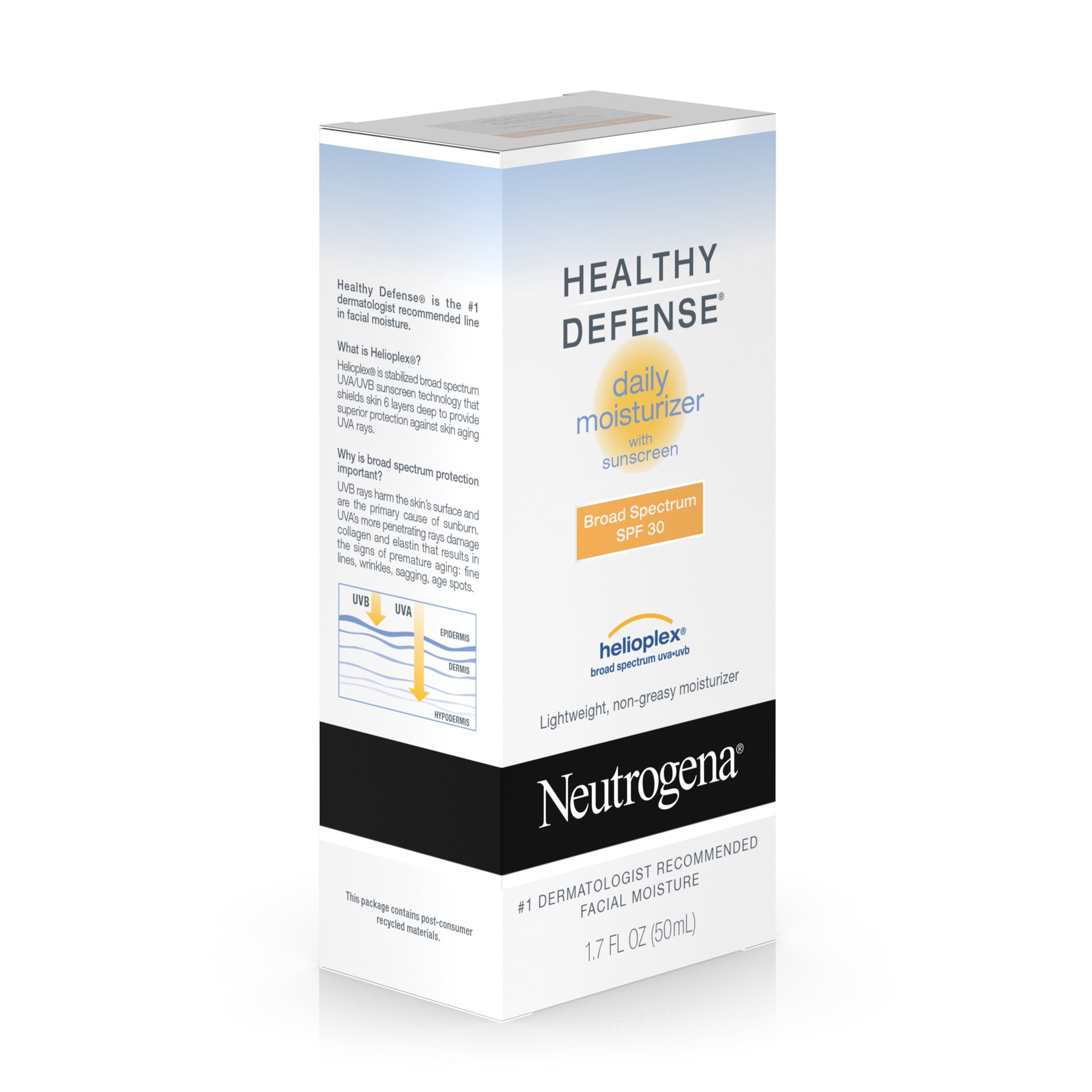 slide 3 of 7, Neutrogena Healthy Defense Daily Moisturizer For Sensitive Skin With Broad Spectrum Spf 30 Sunscreen, 1.7 Fl. Oz., 1.7 fl oz