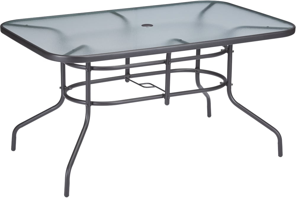 slide 1 of 1, HD Designs Outdoors Orchards Glass-Top Dining Table - Black, 56 in x 36 in