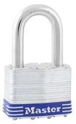 Master Lock 5DLF Padlock 2in(51mm) Wide Laminated Steel Pin Tumbler with 1-1/2in(38mm) Shackle