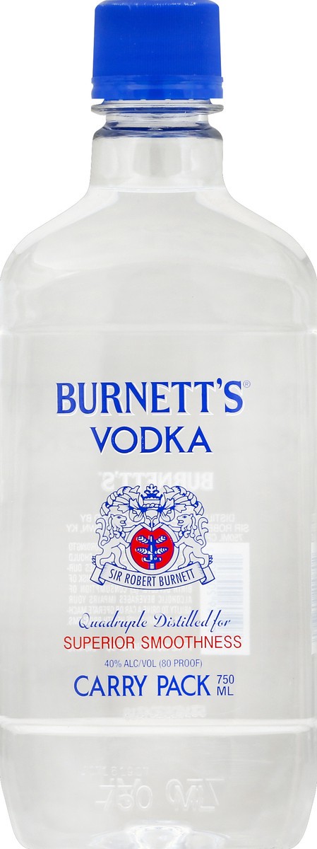 slide 1 of 5, Burnett's Vodka 750 ml, 750 ml