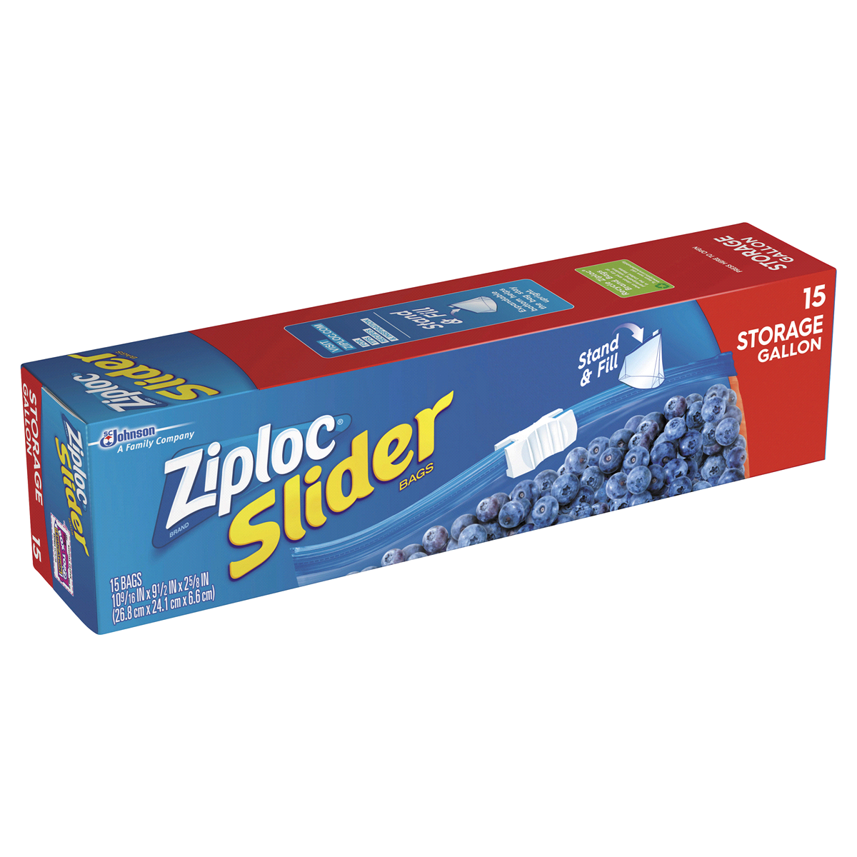 slide 2 of 4, Ziploc Slider Storage Gallon Bags, 15 ct