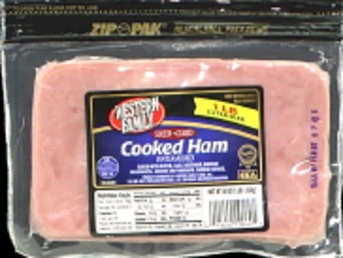 slide 1 of 1, Western Family Cooked Ham Sliced, 16 oz