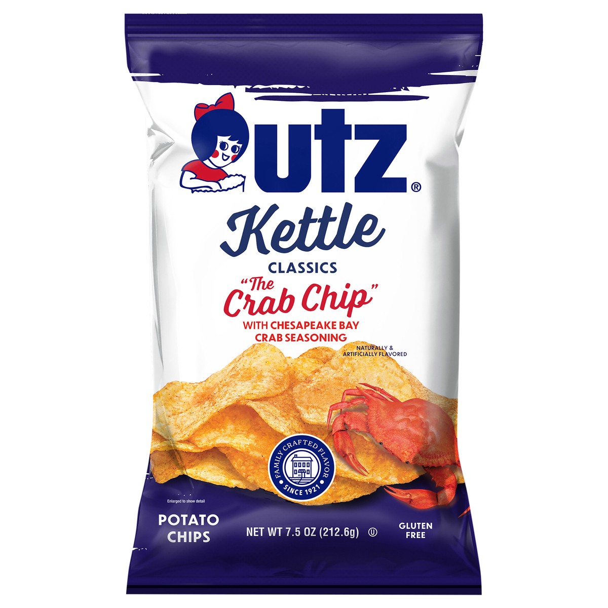 slide 1 of 1, Utz Kettle Classic Chip Crab, 7.75 oz