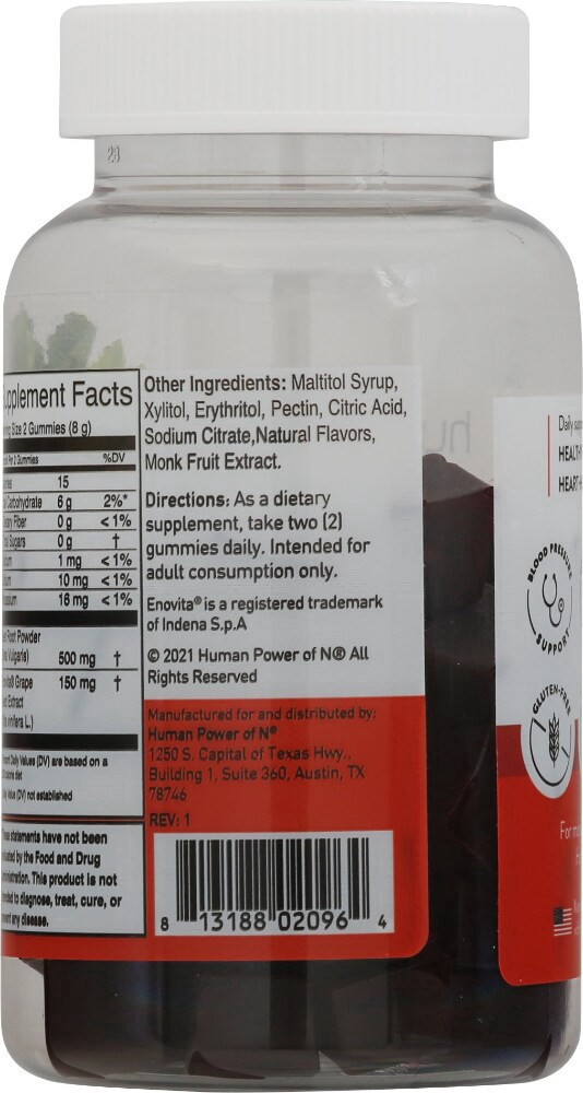 slide 4 of 6, HumanN Superbeets Gummies Pomegranate Berry Flavor Circulation Gummies 60 Gummies, 60 ct