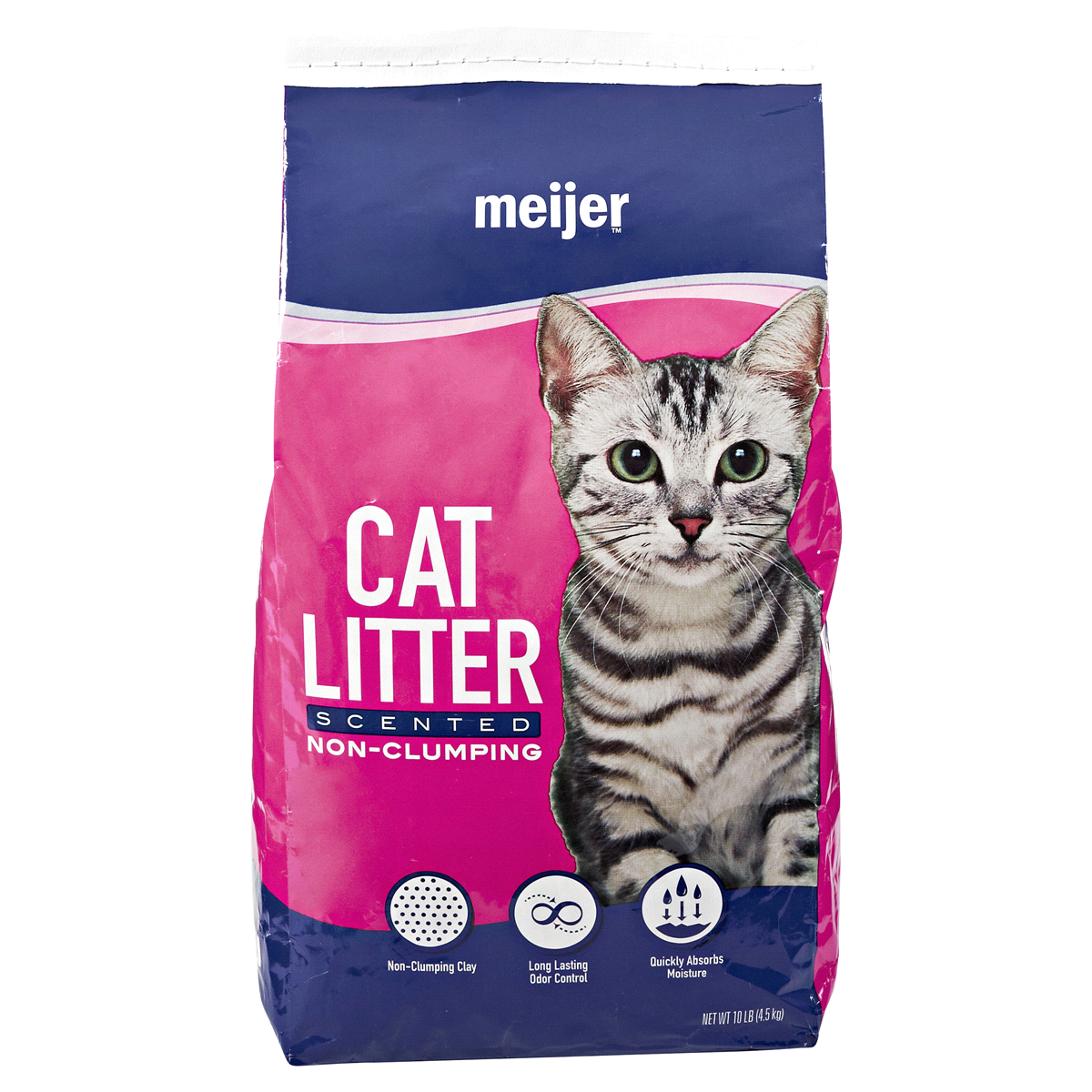 slide 1 of 5, Meijer Non-Clumping Cat Litter, Scented, 10 lb