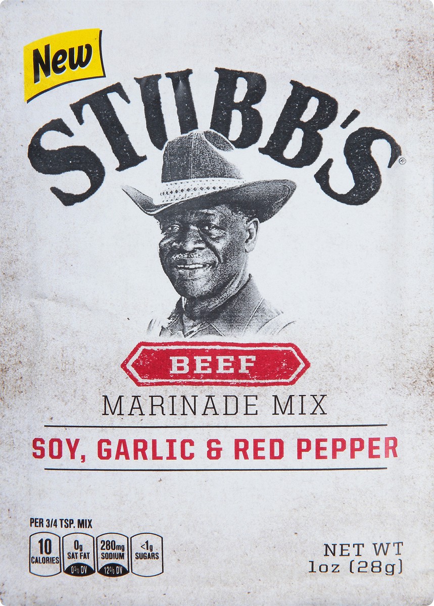 slide 7 of 8, Stubb's Soy, Garlic & Red Pepper Beef Marinade Mix, 1 oz, 1 oz