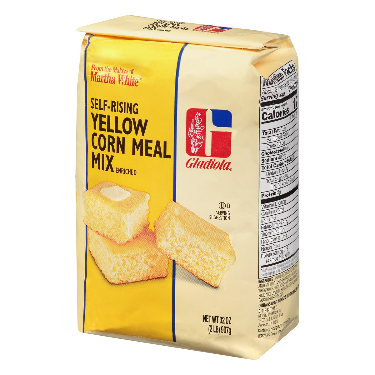 slide 7 of 9, Gladiola Gladiola Self-Rising Yellow Corn Meal Mix 32 oz, 2 lb