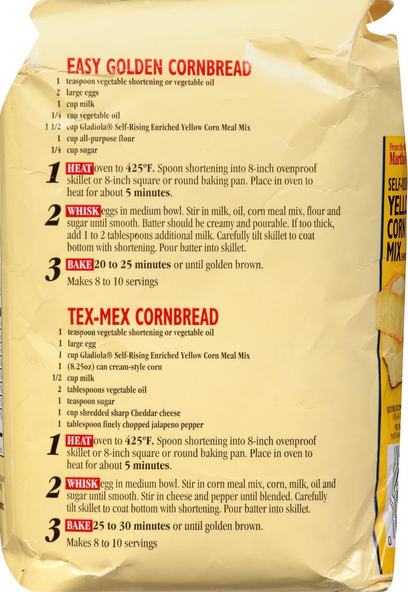 slide 8 of 9, Gladiola Gladiola Self-Rising Yellow Corn Meal Mix 32 oz, 2 lb