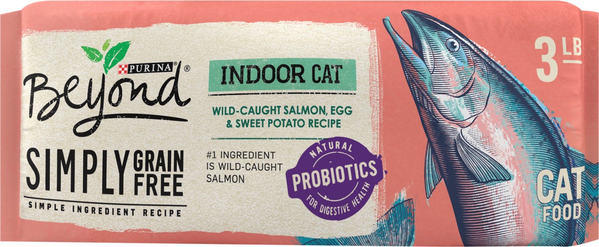 slide 4 of 9, Beyond Purina Beyond Natural Grain Free Dry Cat Food Simply Indoor Salmon, Egg and Sweet Potato Recipe, 3 lb