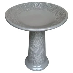Hd Outdoors Theo Mini Birdbath - Gray
