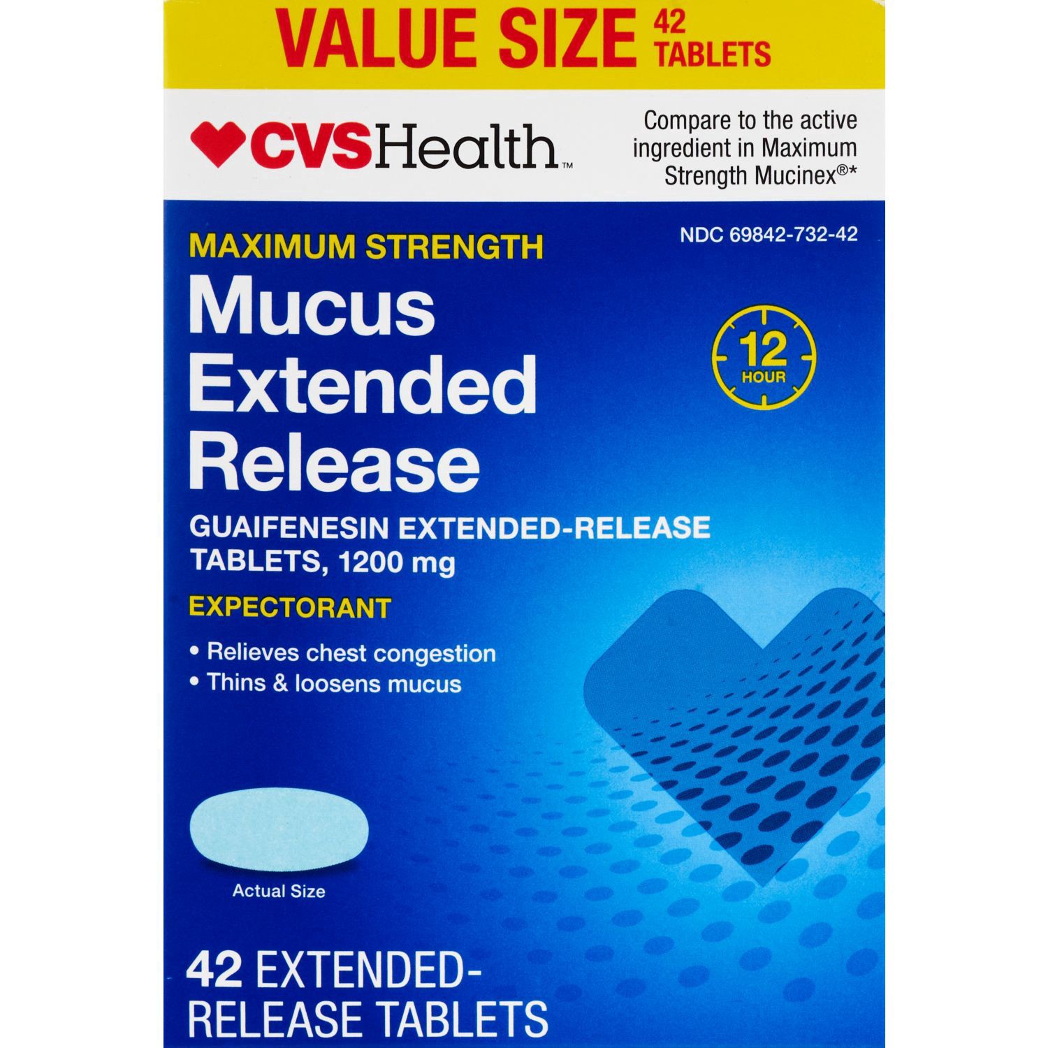 slide 1 of 1, CVS 1200Mg Guaif Tablets, 1 ct