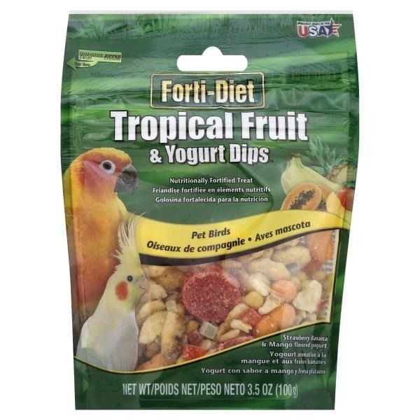 slide 1 of 1, Kaytee Forti-Diet Tropical Fruit & Yogurt Dips Flavored Treats, 3.5 oz