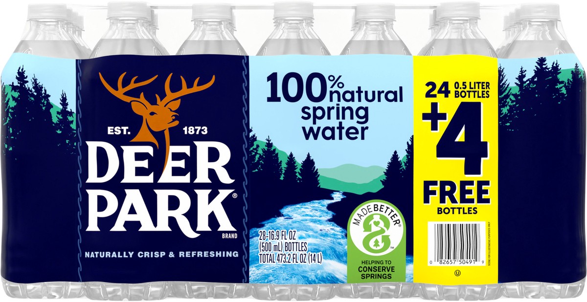 slide 5 of 10, DEER PARK Brand Spring Water, 16.9-ounce plastic bottles (Total of 28), 28 ct