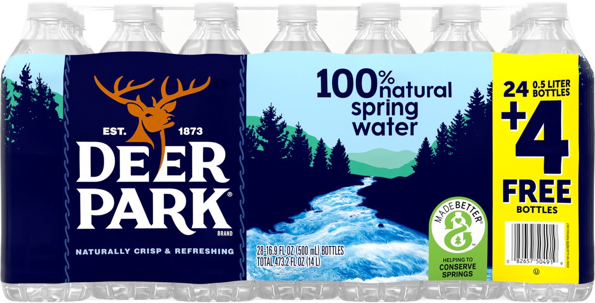 slide 3 of 10, DEER PARK Brand Spring Water, 16.9-ounce plastic bottles (Total of 28), 28 ct