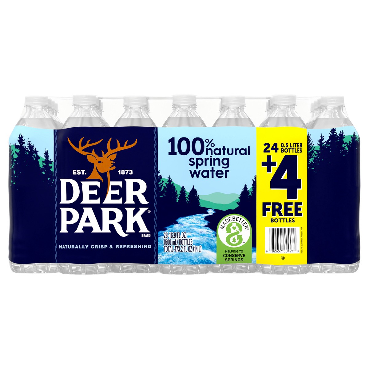 slide 10 of 10, DEER PARK Brand Spring Water, 16.9-ounce plastic bottles (Total of 28), 28 ct