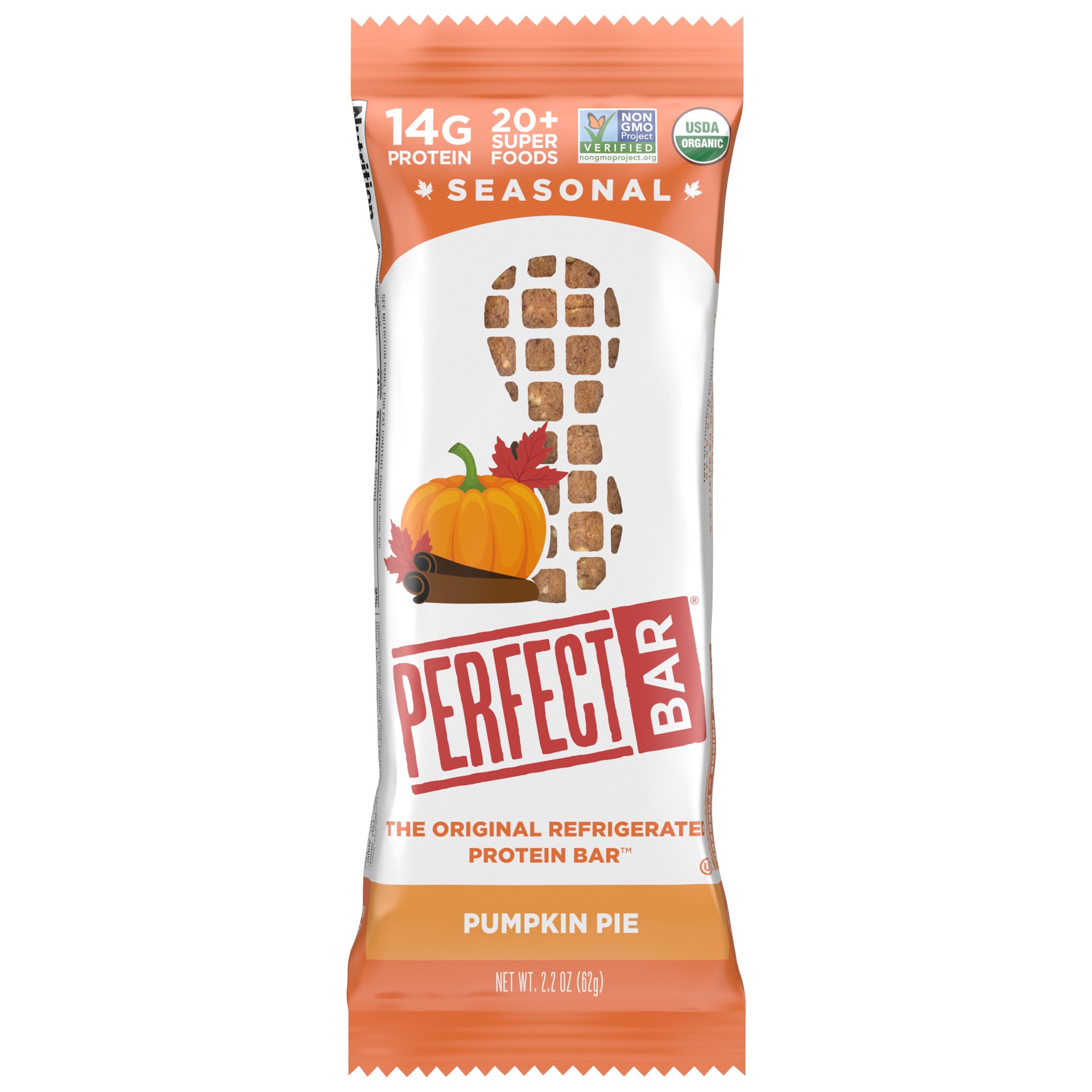 slide 1 of 9, Perfect Bar Gluten-Free Pumpkin Pie Peanut Butter Protein Bar, Organic, 2.2 oz, 2.2 oz