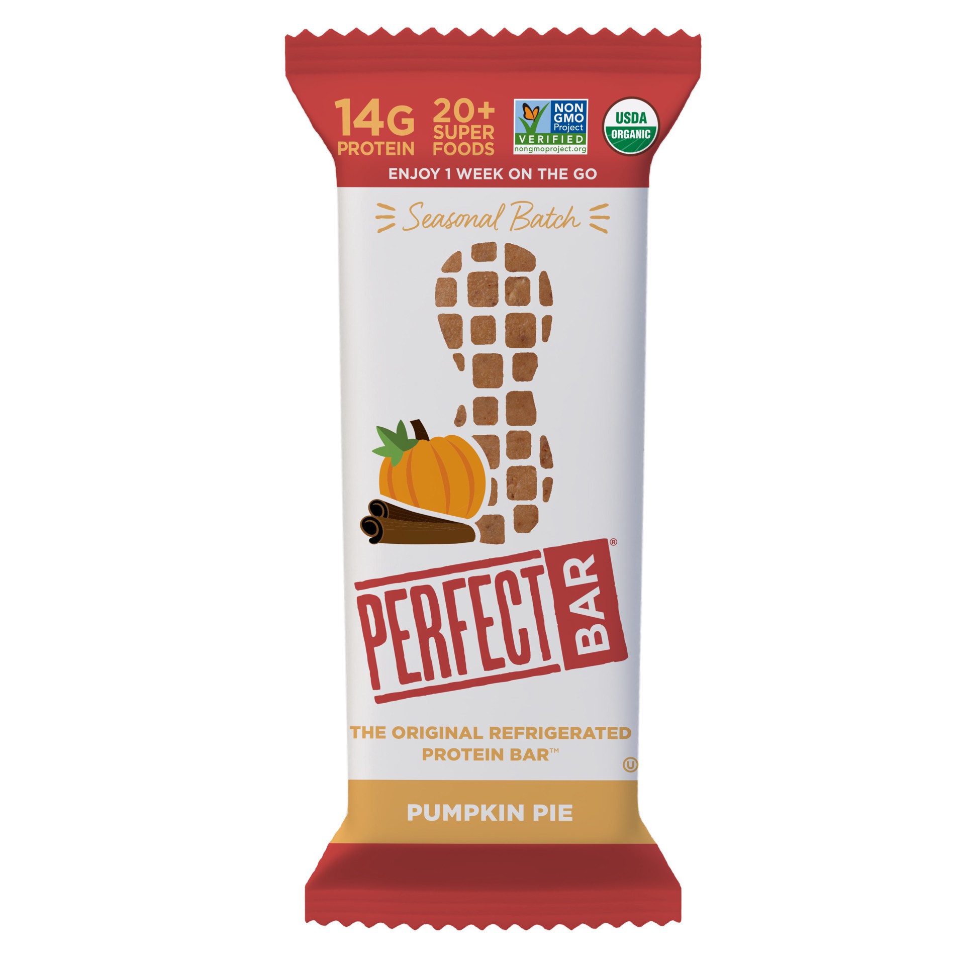 slide 1 of 9, Perfect Bar Original Refrigerated Protein Bar, Pumpkin Pie, 2.2 Ounce Bar, 2.2 oz