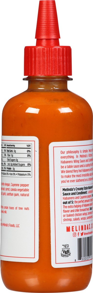 slide 3 of 9, Melinda's Creamy Style Habanero Wing Sauce and Condiment, 12 fl oz