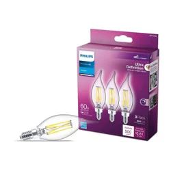 Philips 5-Watt (60-Watt) Ba11 Candelabra Base Dimmable LED Light Bulbs