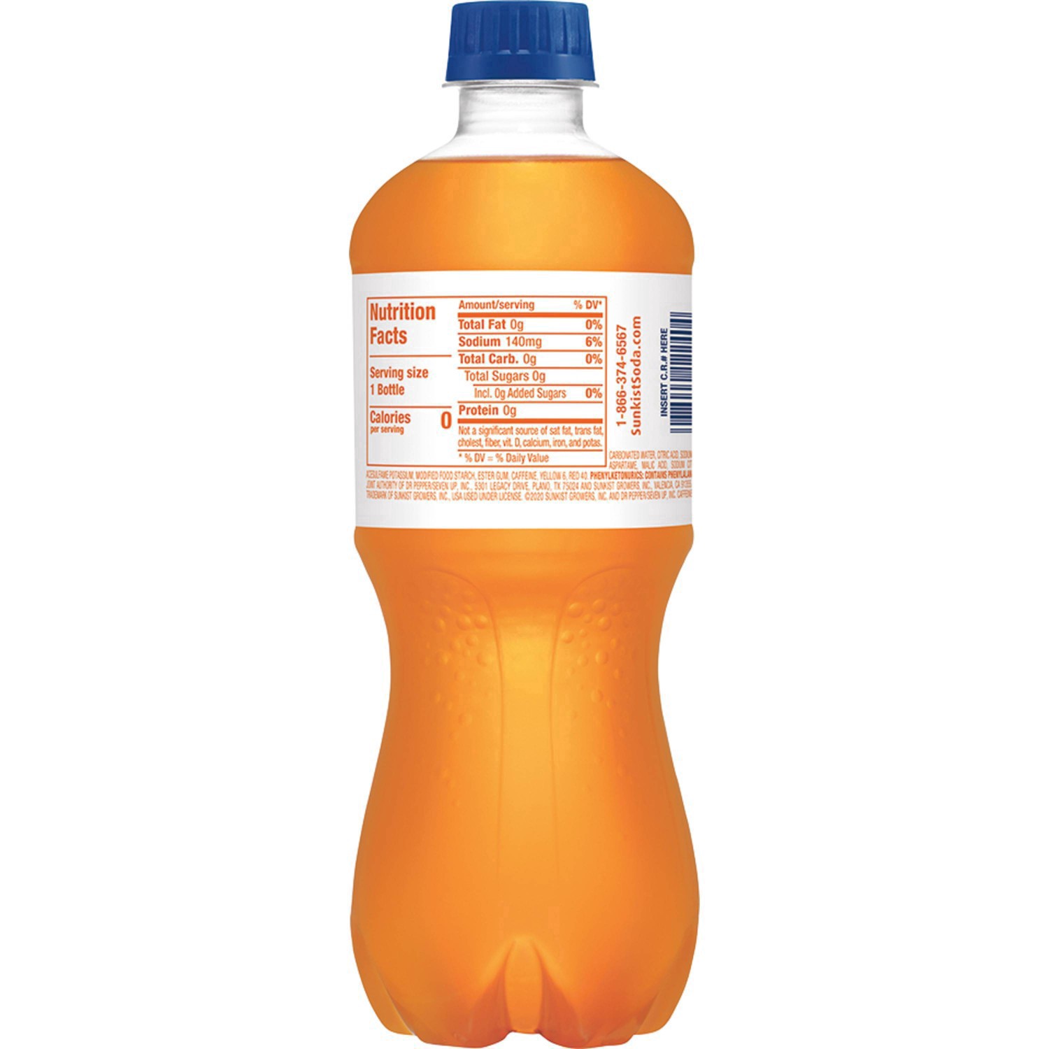 slide 15 of 31, Sunkist Zero Sugar Orange Soda, 20 fl oz bottle, 20 fl oz