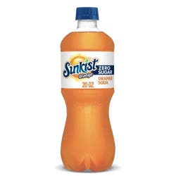 Sunkist Zero Sugar Orange Soda, 20 fl oz bottle