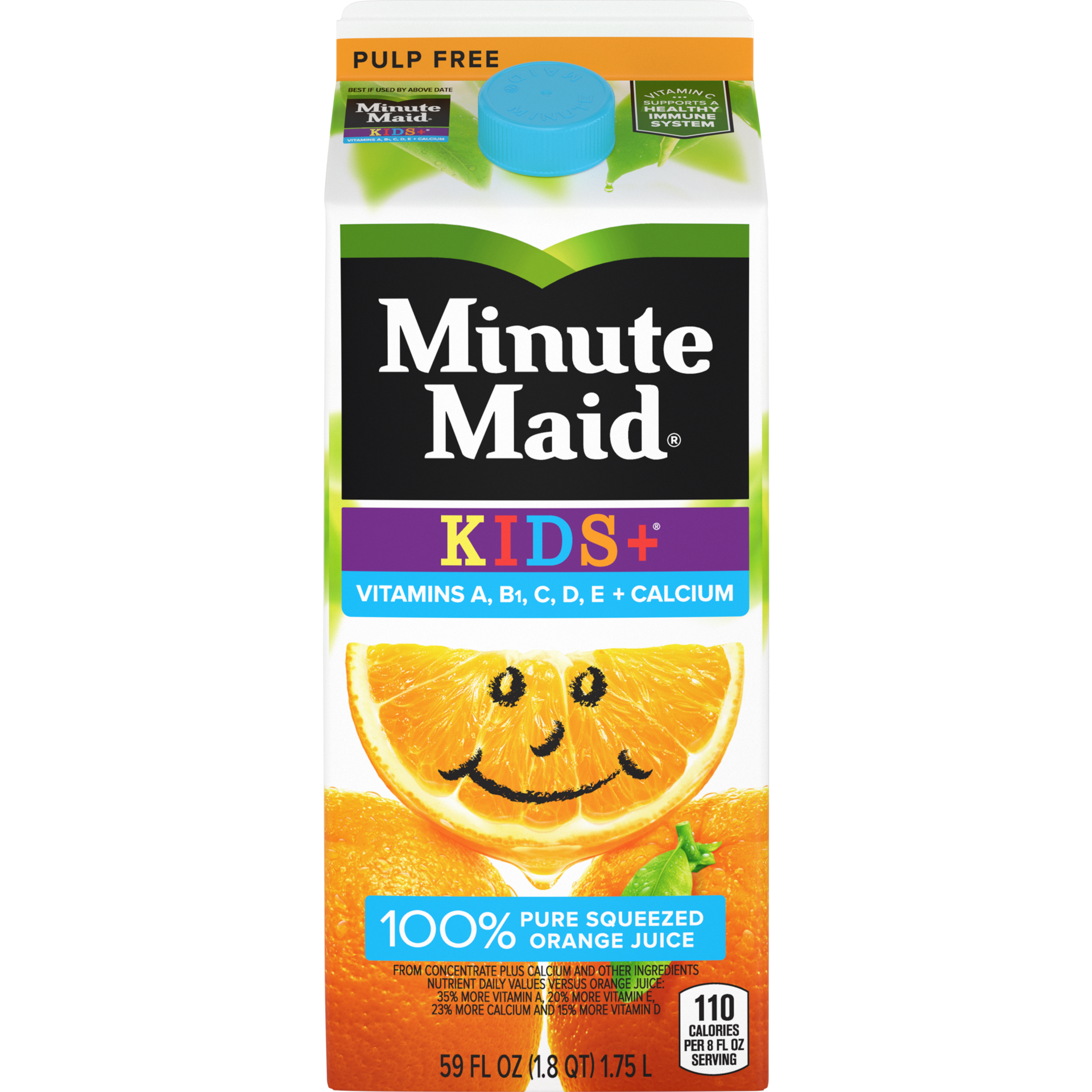 slide 1 of 13, Minute Maid Orange Juice Kids Plus Carton, 59 fl oz, 59 fl oz