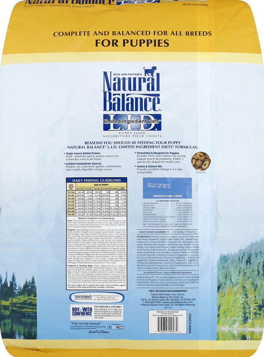 slide 5 of 6, Natural Balance Puppy Food 24 lb, 24 lb