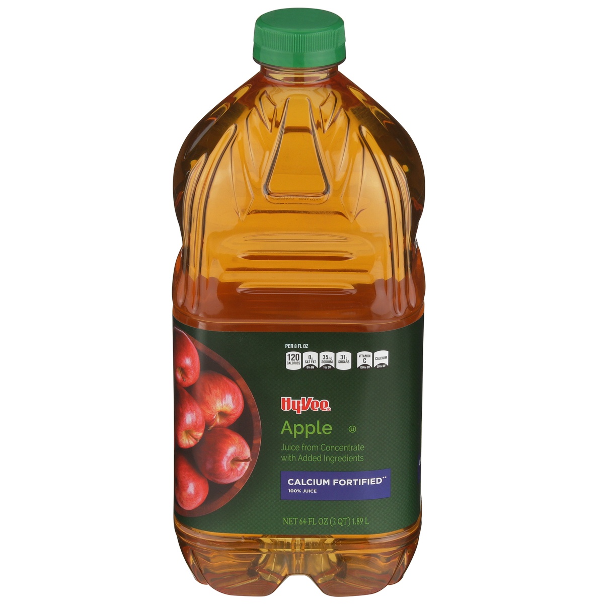 slide 1 of 1, Hy-vee 100% Calcium Fortified Apple Juice From Concentrate - 64 fl oz, 64 fl oz