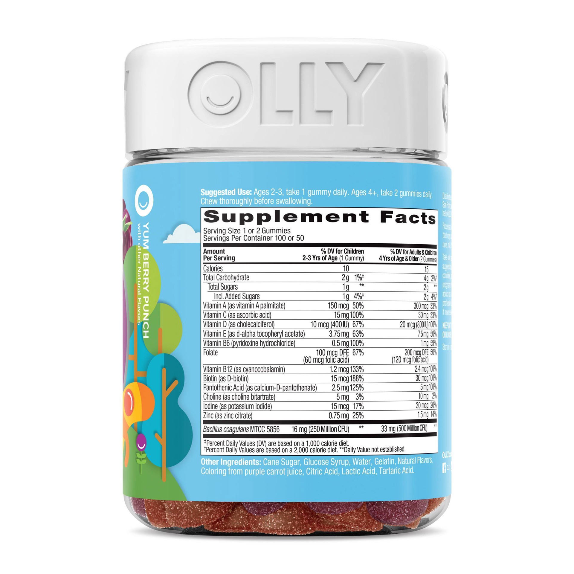 slide 9 of 9, OLLY Kids Multi & Probiotic Gummy Supplement, 100 ct