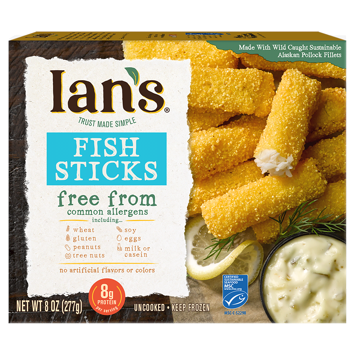 slide 1 of 9, Ian's Gluten Free Fish Sticks, 8 oz