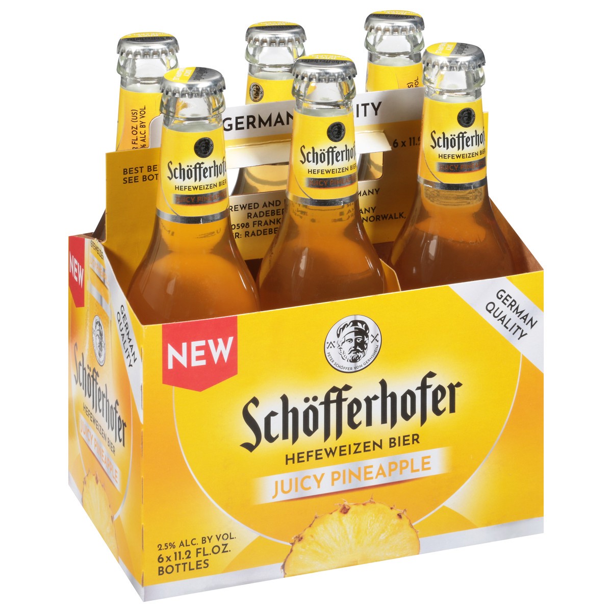 slide 2 of 9, Schöfferhofer Hefeweizen Juicy Pineapple Beer 6 - 11.2 fl oz Bottles, 11.2 oz