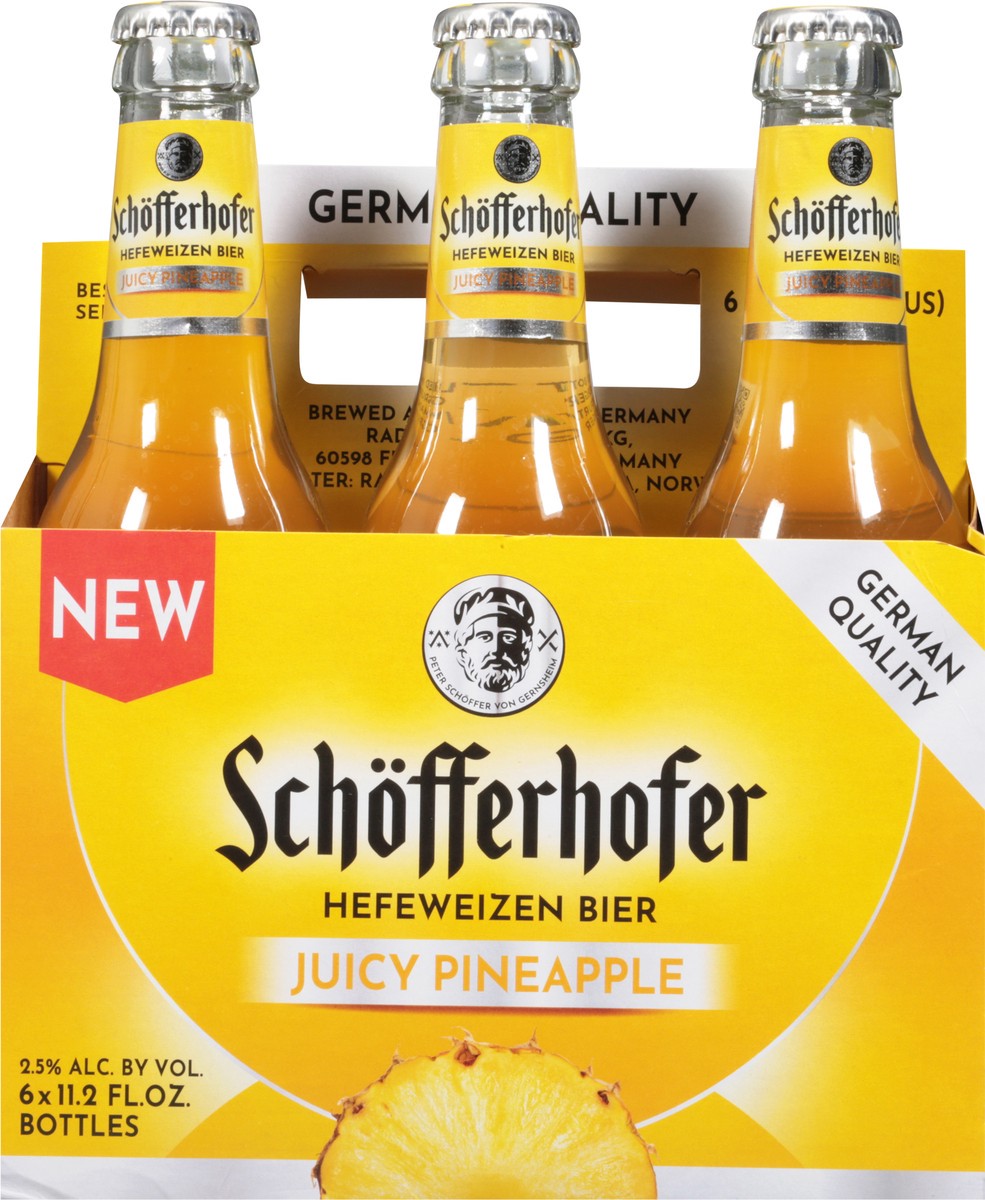 slide 5 of 9, Schöfferhofer Hefeweizen Juicy Pineapple Beer 6 - 11.2 fl oz Bottles, 11.2 oz