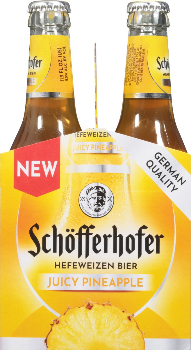 slide 7 of 9, Schöfferhofer Hefeweizen Juicy Pineapple Beer 6 - 11.2 fl oz Bottles, 11.2 oz