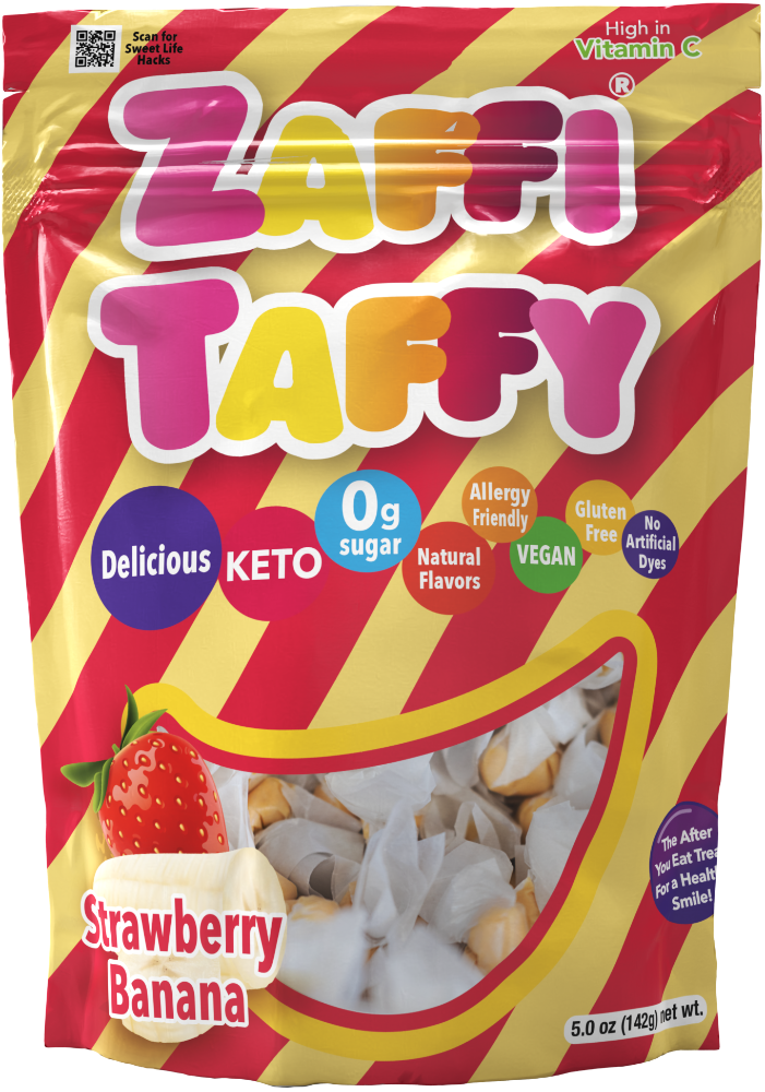 slide 1 of 1, Zaffi Taffy Strawberry Banana, 5 oz