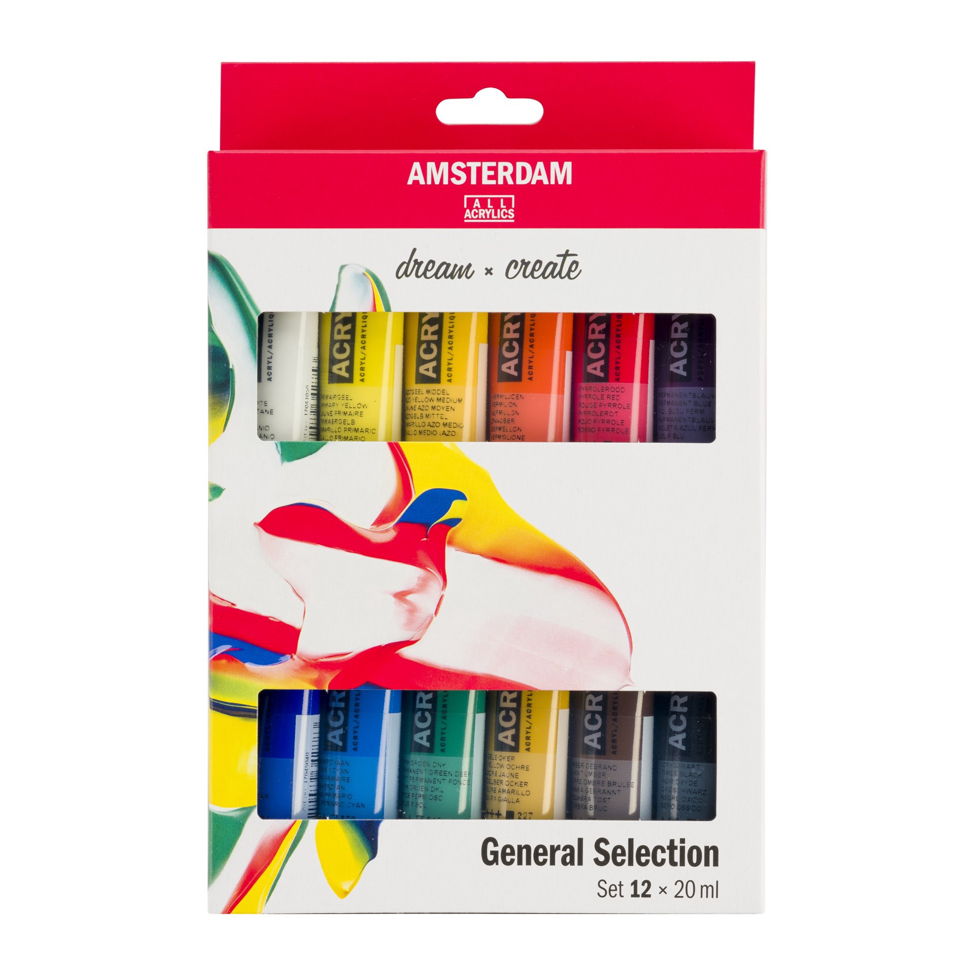 slide 5 of 6, New Amsterdam Standard Series 12 Color General Selection Acrylic Paint Set, 20 ml
