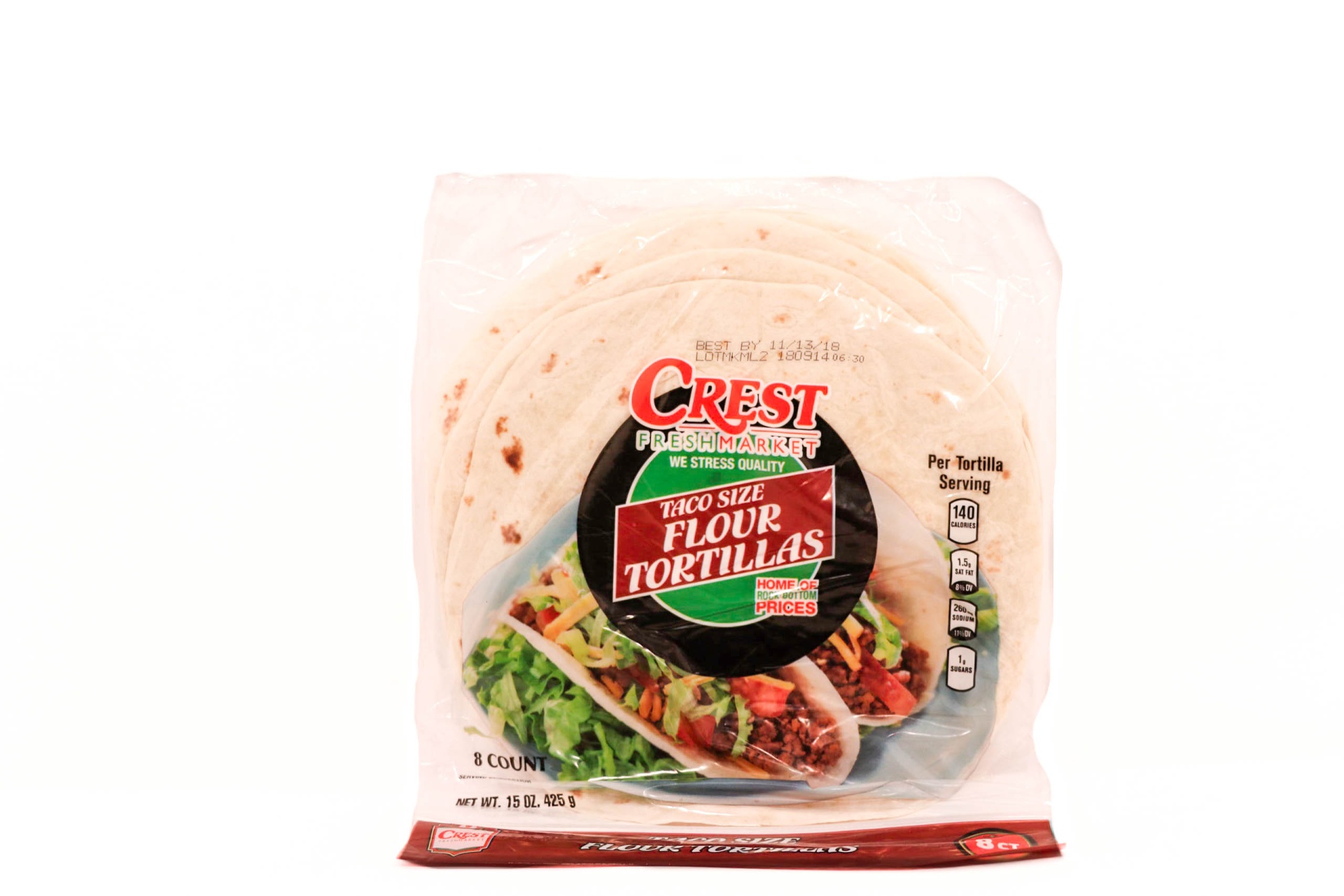 slide 1 of 1, Crest Foods Crest Taco Tortilla, 15 oz