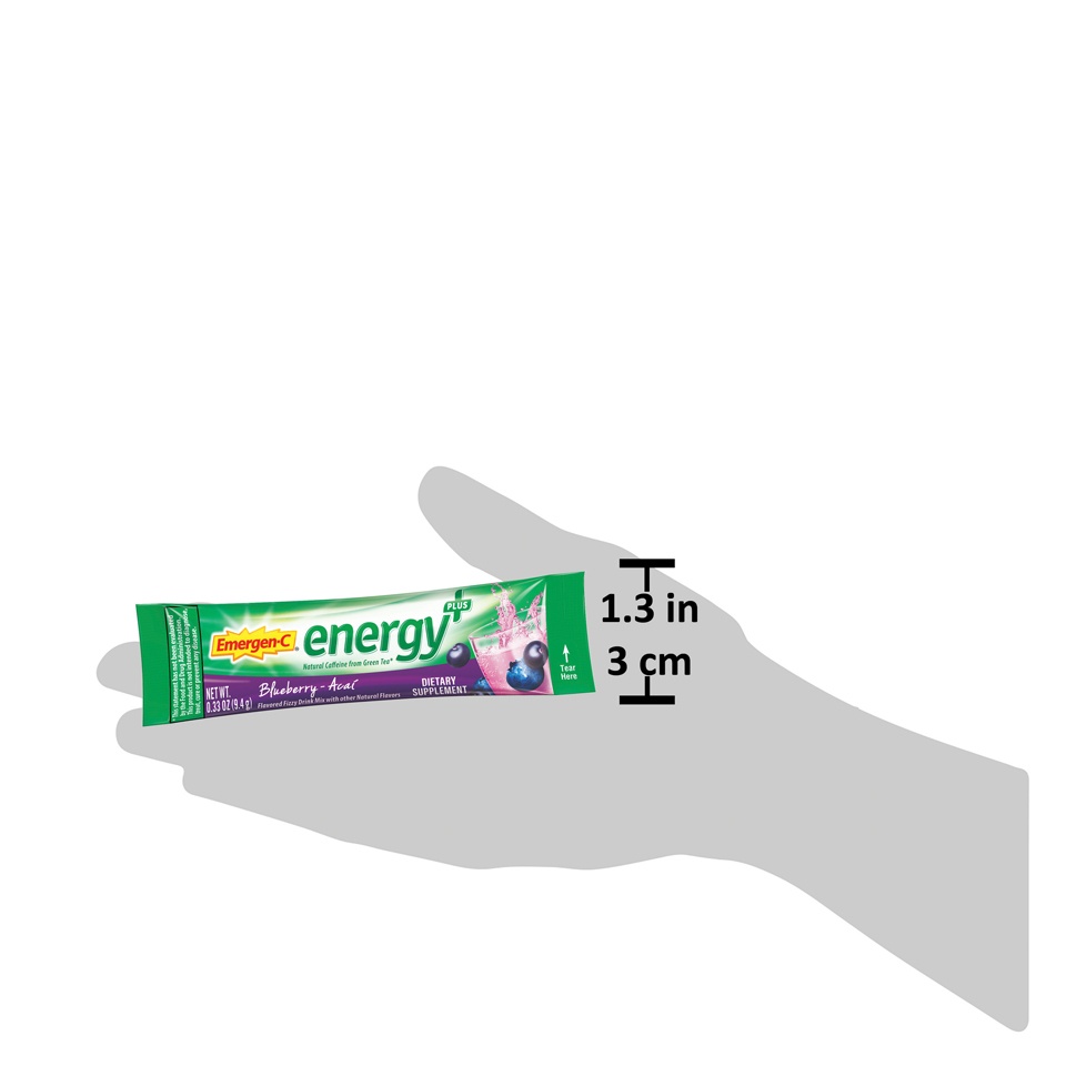 slide 6 of 7, Emergen-C Energy Dietary Supplement Drink Mix - Blueberry Acai, 18 ct