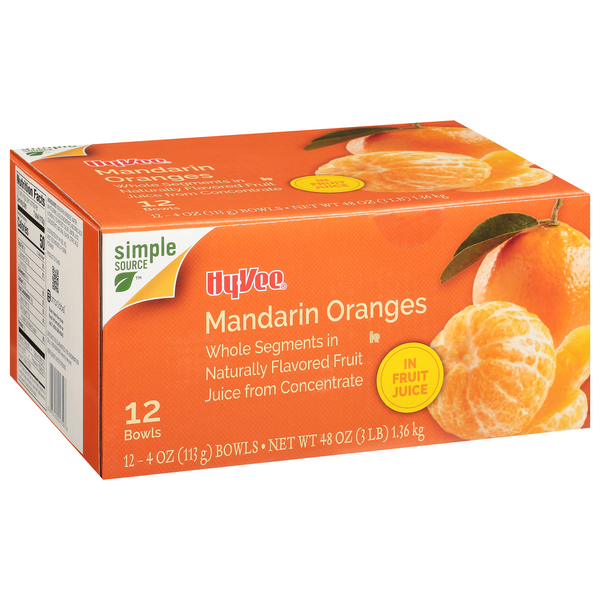 slide 1 of 1, Hy-Vee Mandarin Oranges, 12 ct
