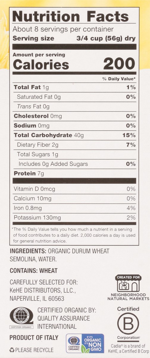 slide 4 of 14, Cadia Organic Fusilli - 16 oz, 16 oz