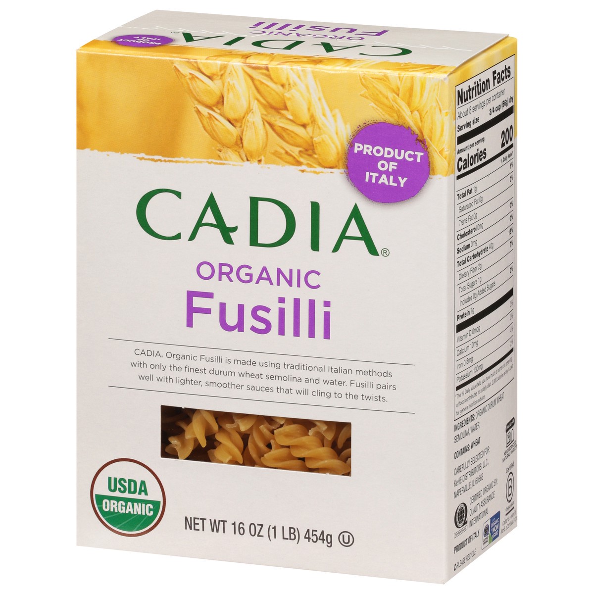 slide 3 of 14, Cadia Organic Fusilli - 16 oz, 16 oz