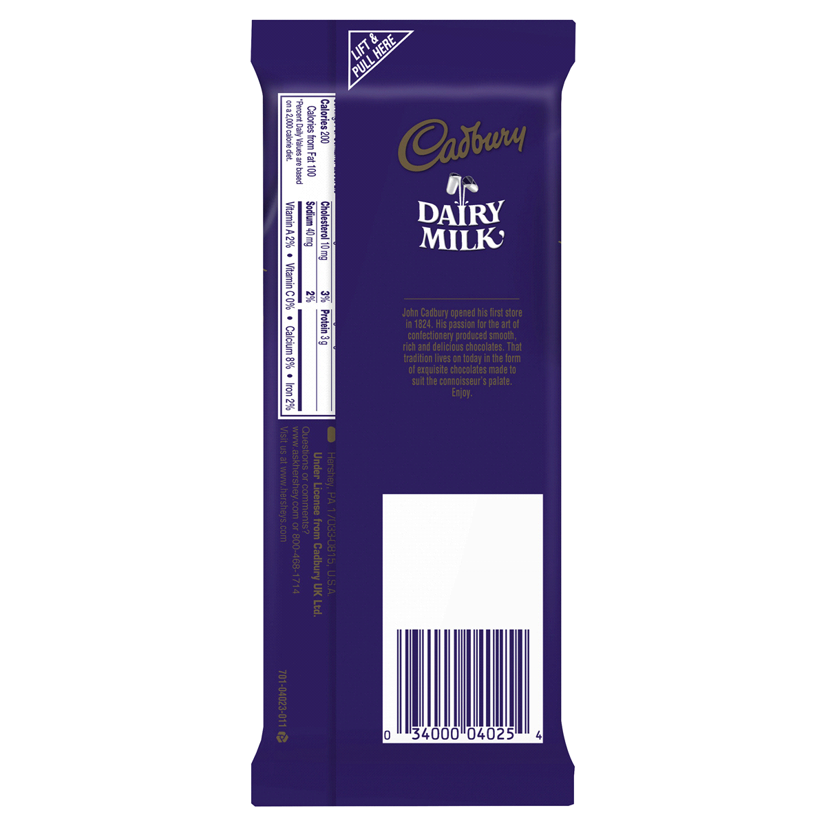 slide 2 of 7, Cadbury Dairy Milk Choc. Bar, 3.5 oz