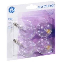 GE 25 Watts Crystal Clear Light Bulbs 4 ea